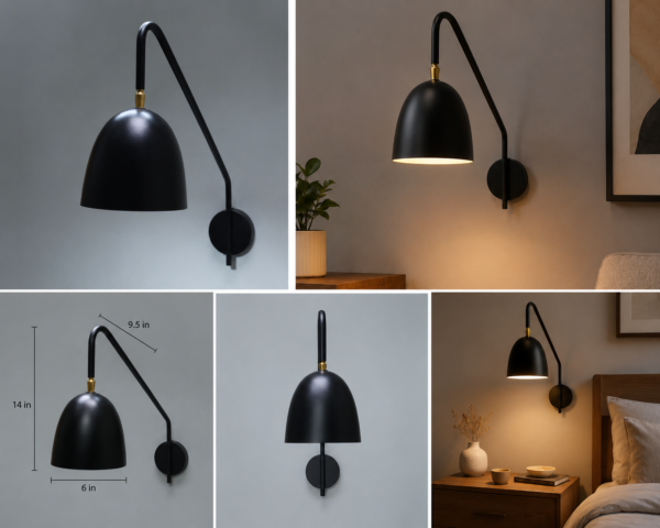 Luxion Luxion Luminaire Decent Black Wall Sconce