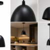 Hanging Light Luxion 6-Inch Oval Metal Hanging Pendant Light – Matte Black