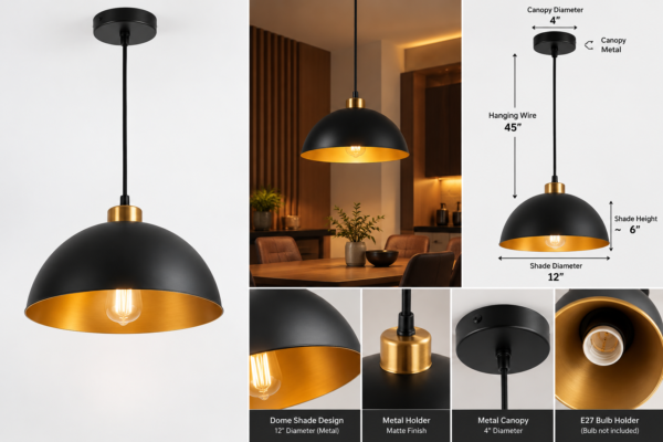 Luxion 12-Inch Decorative Vintage Hanging Light